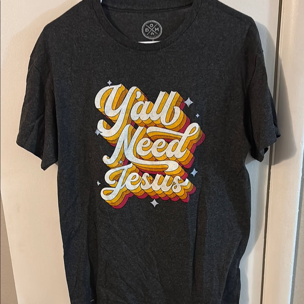 Graphic Tee with 'Y'all Need Jesus' Design